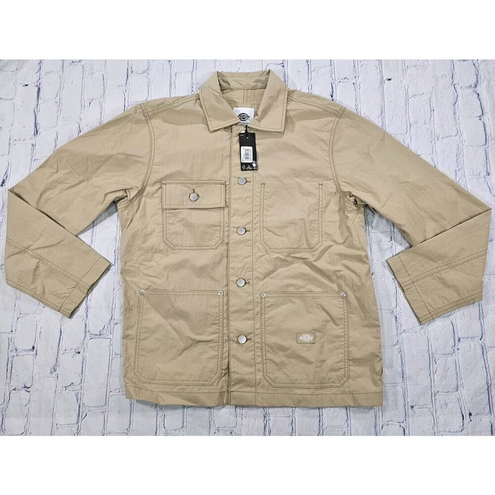 Dickies MENS SIZE S Textured Chore Duck Coat Unlined Beige A4Z2BNCE